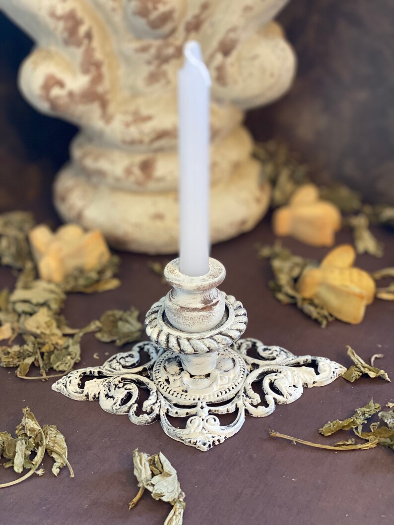 Iron and wood Chime candle holder