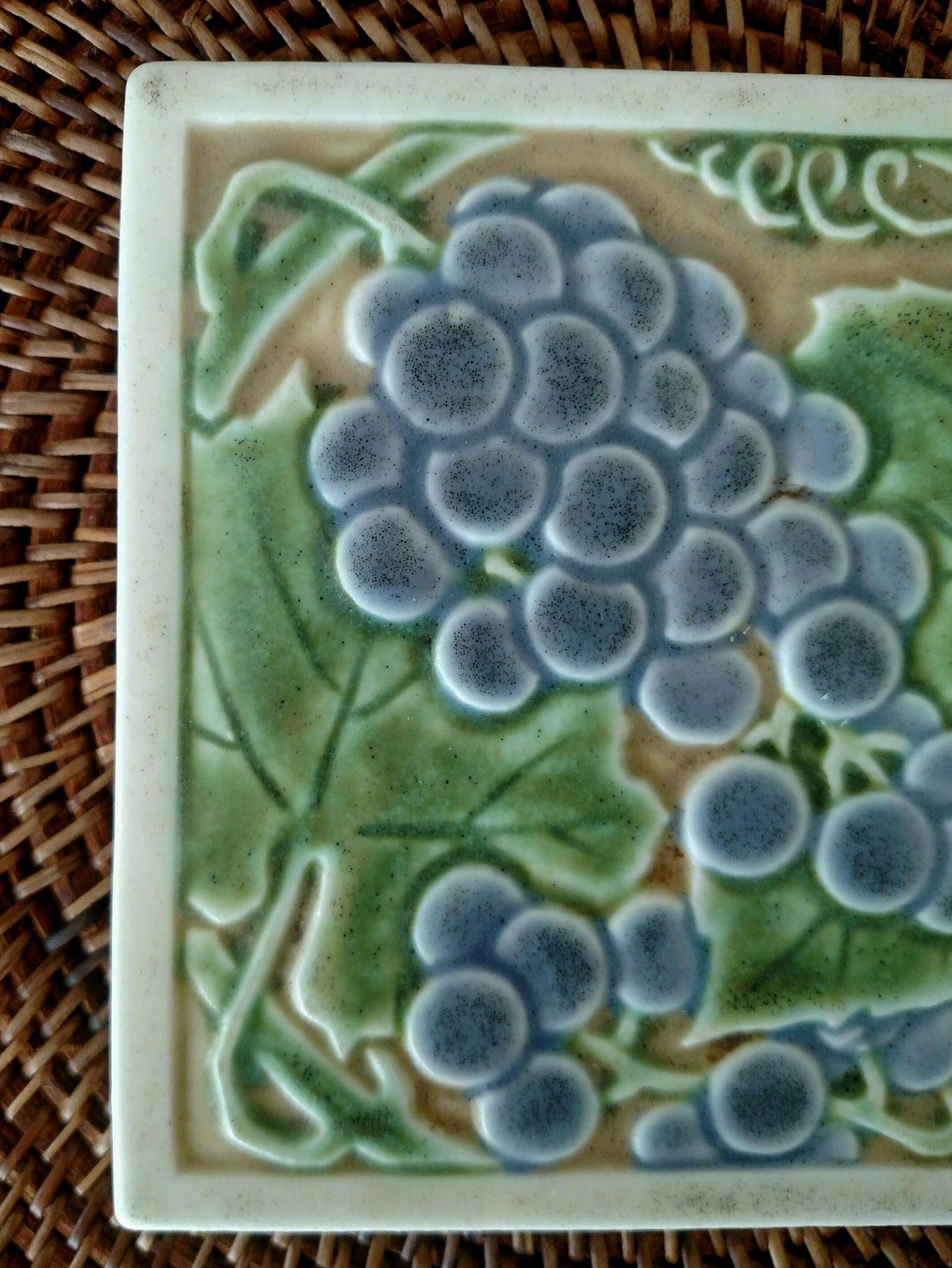 Antique Rookwood Grapes on the Vine Tea Tile Trivet C.1921 Etsy