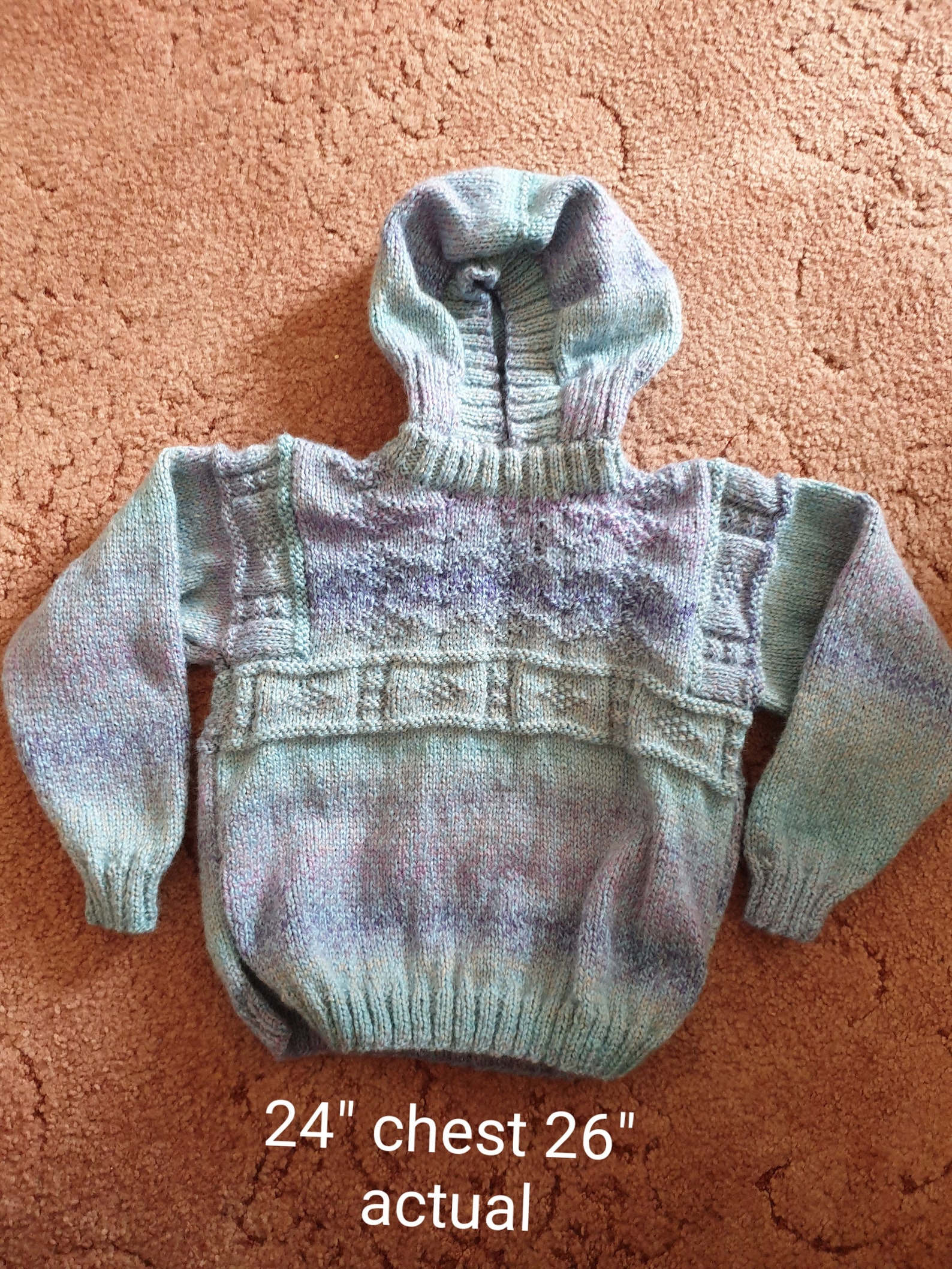 Hand Knitted Child's Hooded Guernseystyle Jumper Etsy