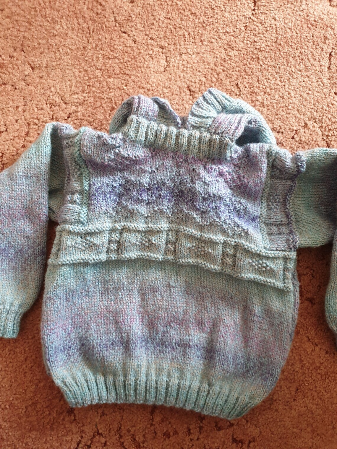 Hand Knitted Child's Hooded Guernseystyle Jumper Etsy