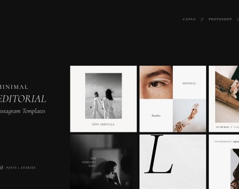 Minimal Fashion Editorial Instagram Post and Stories Template | Canva Template | Photoshop Template | Adobe XD Template | Animated Stories