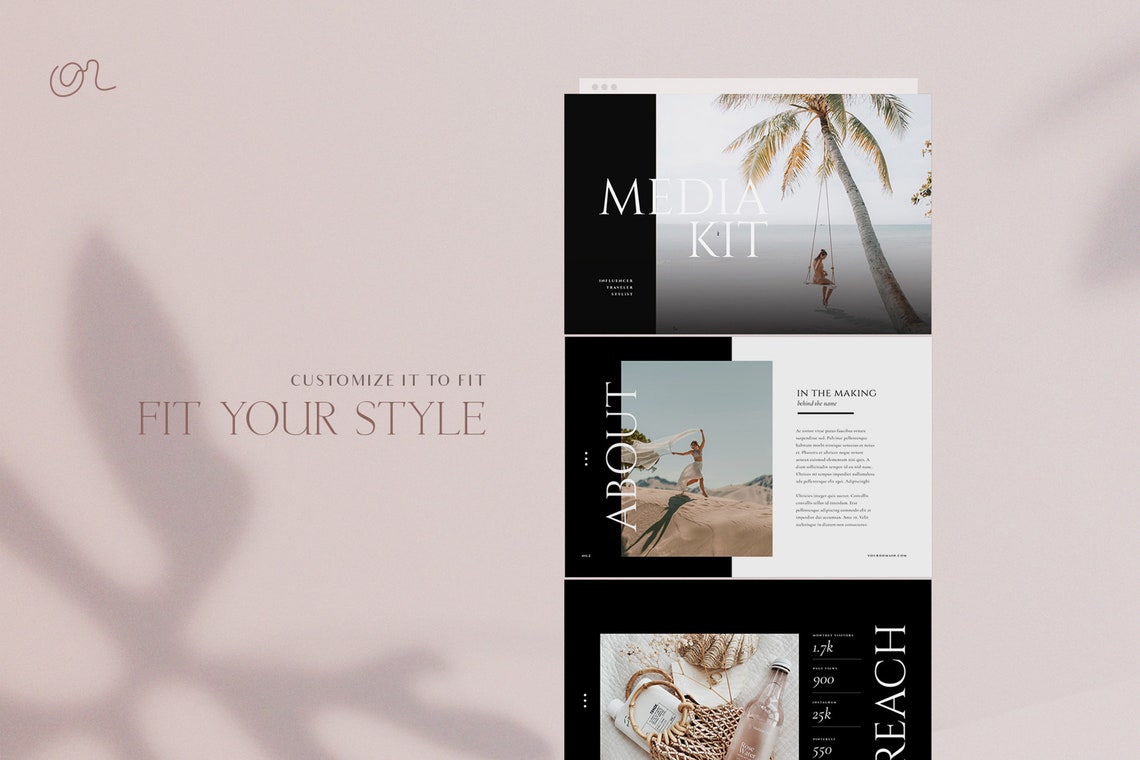 Stylish Brand Media Kit Template, Entrepreneur Media Kit, Influencer