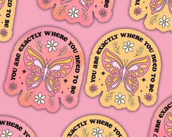 Matching Motivational Stickers, Best Friend Stickers, Motivational Stickers, You Are Exactly Where You Need To Be, Positive Vibes Sticker
