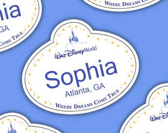 Etiqueta adhesiva con nombre de Disney, etiqueta adhesiva con nombre de Walt Disney World, etiqueta adhesiva con nombre de miembro del elenco