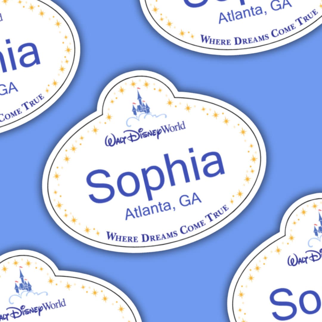 Disney Name Tag Sticker, Walt Disney World Name Tag, Cast Member