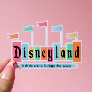 Disneyland Sticker, Vintage Disney Sticker, Disney Stickers, Custom Stickers, Disneyland Sign