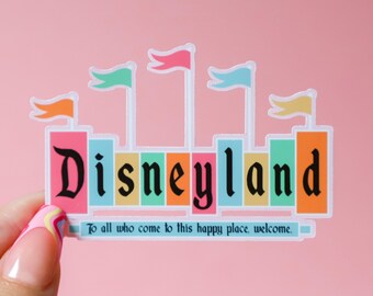 Disneyland Sticker, Vintage Disney Sticker, Disney Stickers, Custom Stickers, Disneyland Sign