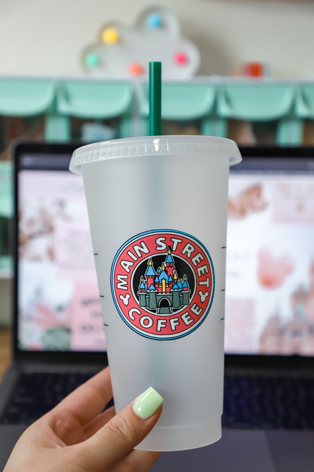 Main Street Coffee, Disney Starbucks Cup, Starbucks Cold Cup, Custom Starbucks Cup, Disney Custom Starbucks Cup