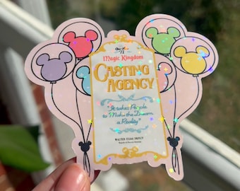Adhesivo para puerta de agencia de casting, Magic Kingdom, miembro del elenco, adhesivo para miembro del elenco, WDW, adhesivo de Disney, adhesivo de Disney World, DCP