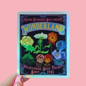 Alice in Wonderland Sticker, Disney Sticker, Holographic Sticker, Custom Stickers, Alice in Wonderland