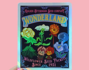Alice in Wonderland Sticker, Disney Sticker, Holographic Sticker, Custom Stickers, Alice in Wonderland