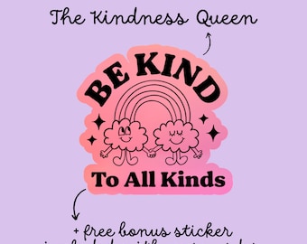 Be Kind Sticker, Kindness Sticker, Motivational Sticker, Pink Sticker
