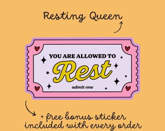 Se le permite descansar pegatina, pegatinas motivacionales, pegatinas lindas, pegatina personalizada