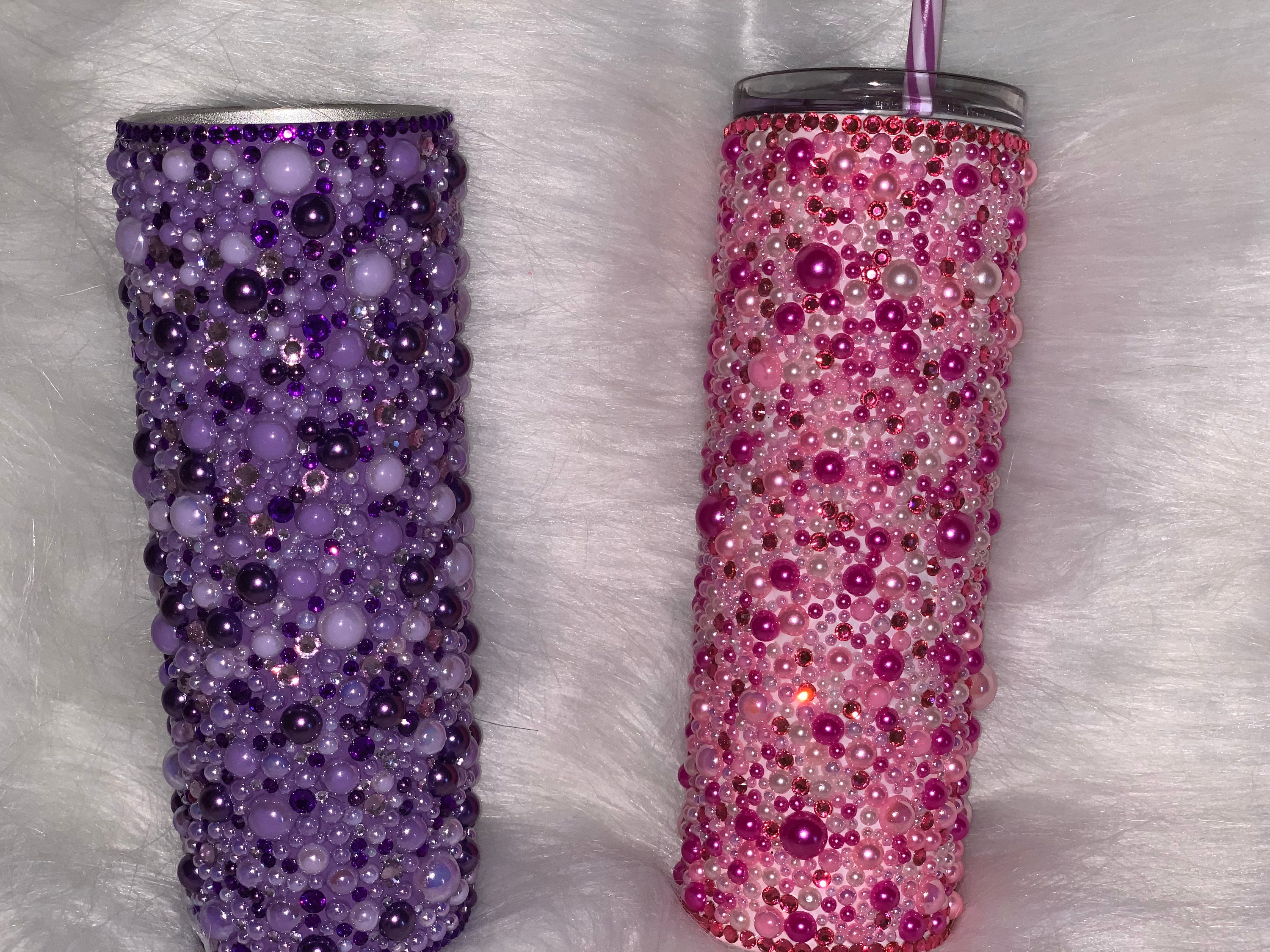 Rhinestone and Pearl Custom Tumblers Hand Placed 20 Oz Etsy New Zealand