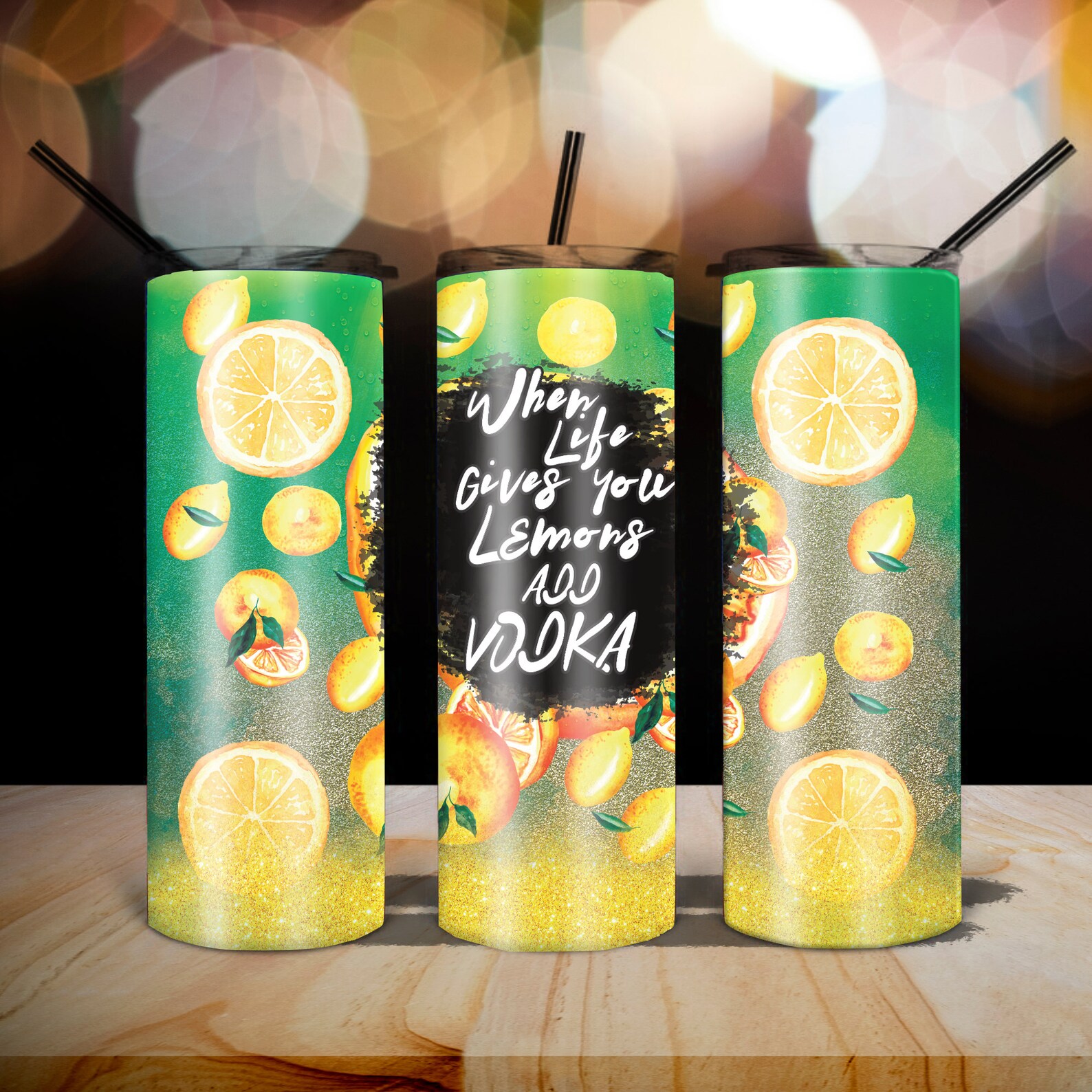Sublimation lemon tumbler designs Skinny 20oz with Life Gives Etsy