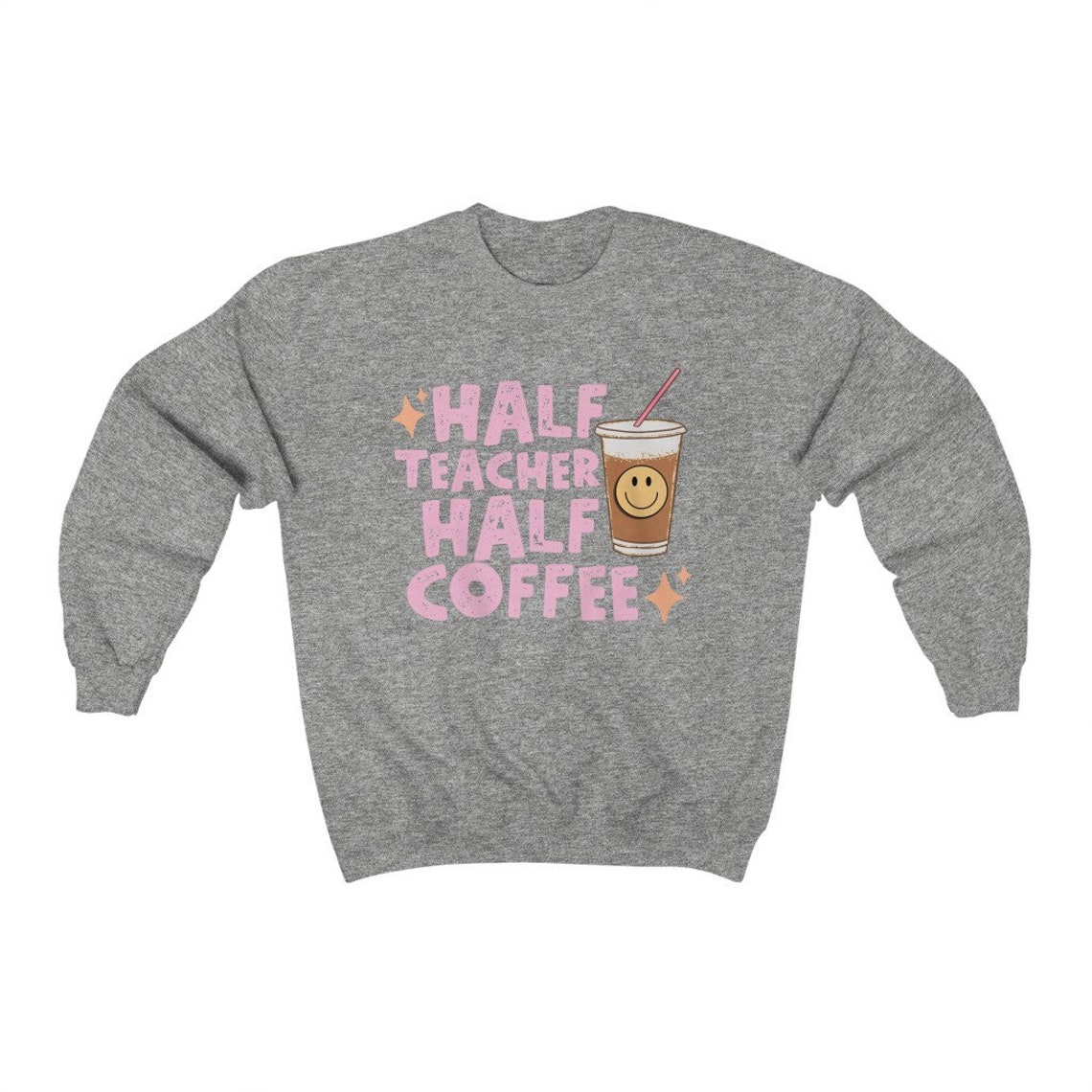 Half Teacher Half Coffee Sweatshirt Retro Floral Teacher Etsy