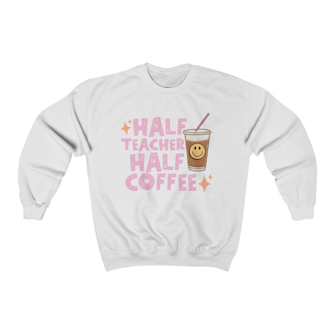 Half Teacher Half Coffee Sweatshirt Retro Floral Teacher Etsy