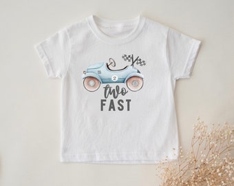 Vintage Two fast Race Car Shirt, Racecar Birthday Shirt, Birthday Boy Shirt, Racecar Birthday Party Shirt, Toddler Boy Shirt
