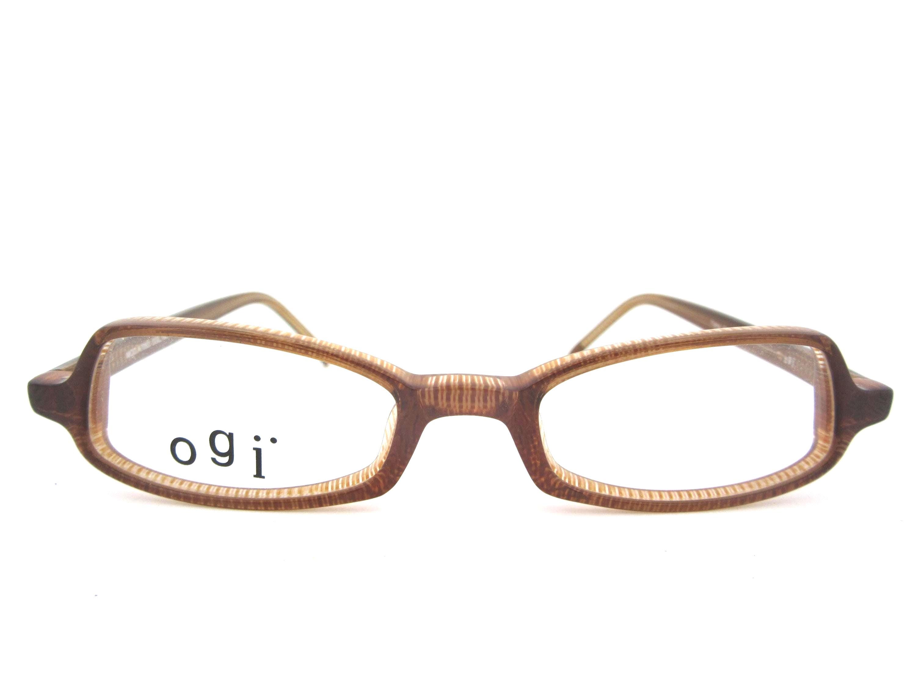 Ogi Eyewear Rimless Rectangular Frames Mod 704 Col 70 Blue Black 50-18-140 New OGI Rectangular Oval Rimless Frame Eyeglasses Brown Blue  main image 2