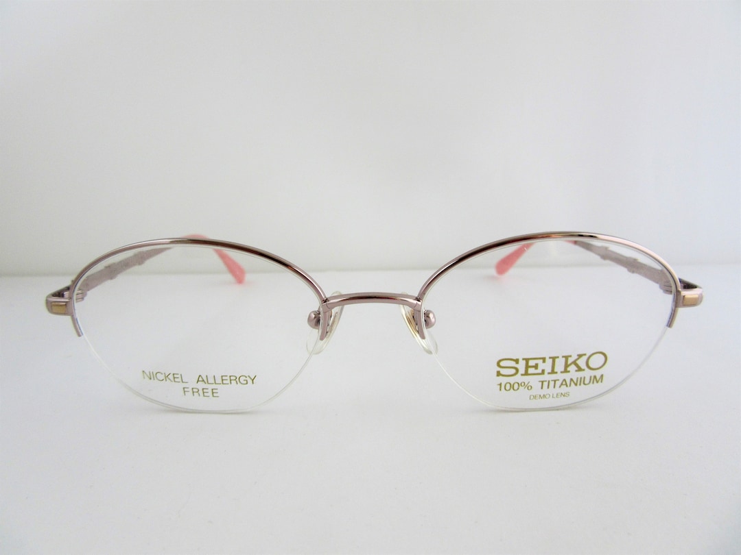 SEIKO T 063 Women's Pure Titanium Semi Rimless Eyeglass Frames 1990s
