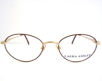 Vintage Laura Ashley Women Eyeglasses Frame LYDIA Gold Tone