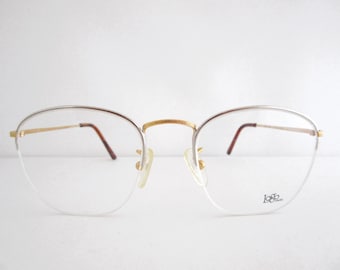 LOGO Paris 312 12 Gold & Silver Semi Rimless Eyeglass France New Old Stock