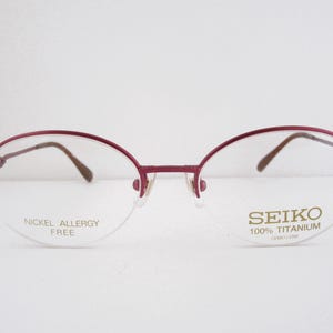 SEIKO T- 064 Women's Pure Titanium Semi Rimless Eyeglass Frames 1990s Made in Japan
