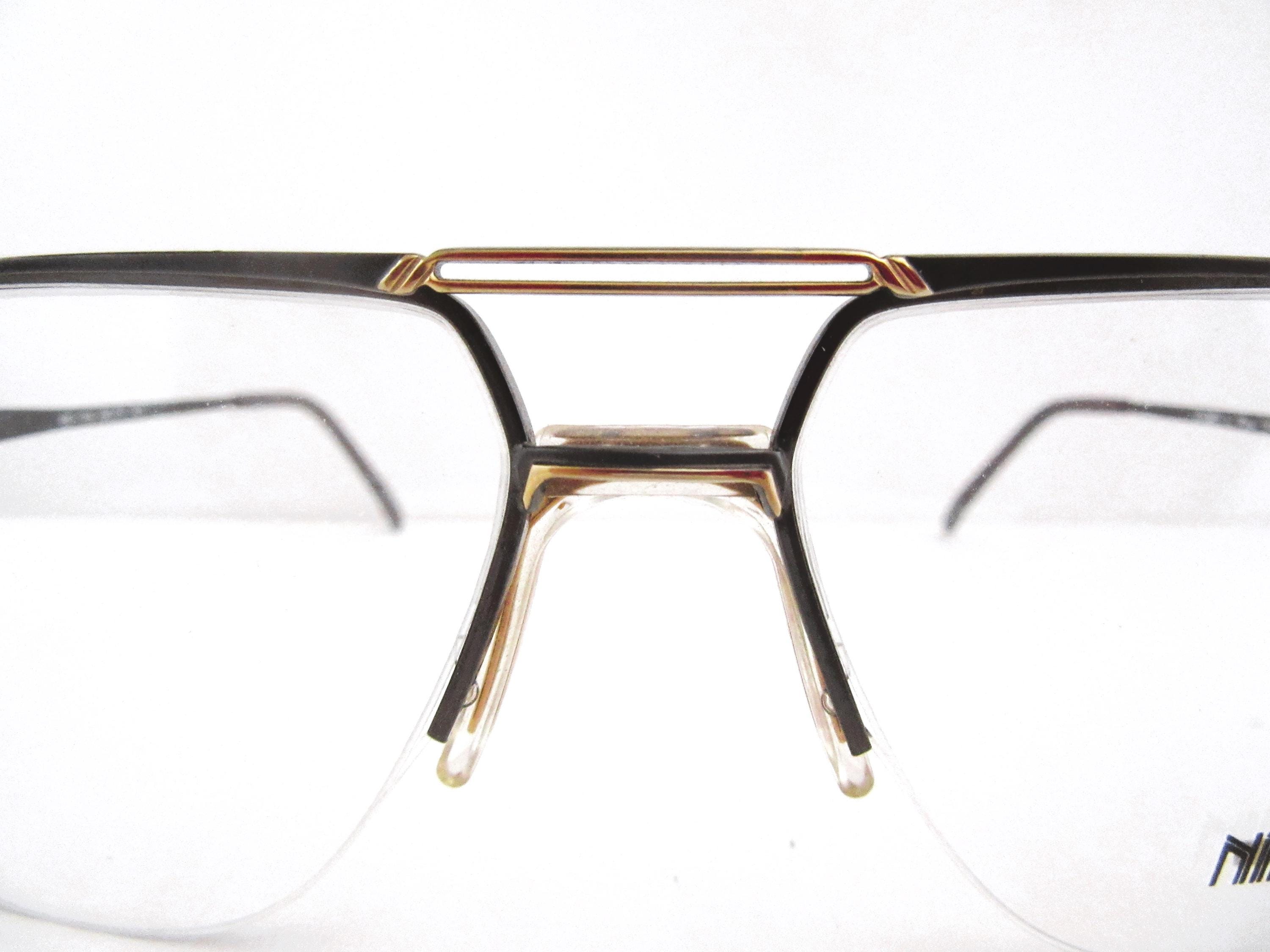 Vintage Nino Balli Semi Rimless Eyeglass Frames, Japan 90s 