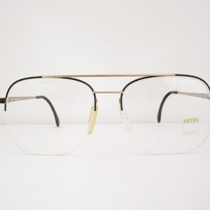 ZEISS 5894 4202 Men's Semi Rimless Eyeglass Frames West Germany 1980s New Old Stock