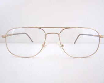 Safilo Elasta 7020 goudkleurige metalen brilmonturen voor heren, Italië New Old Stock