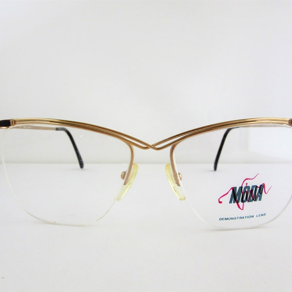 VIVA MODA 338 GTO Montures de lunettes semi-cerclées pour femmes des années 90 fabriquées au Japon New Old Stock
