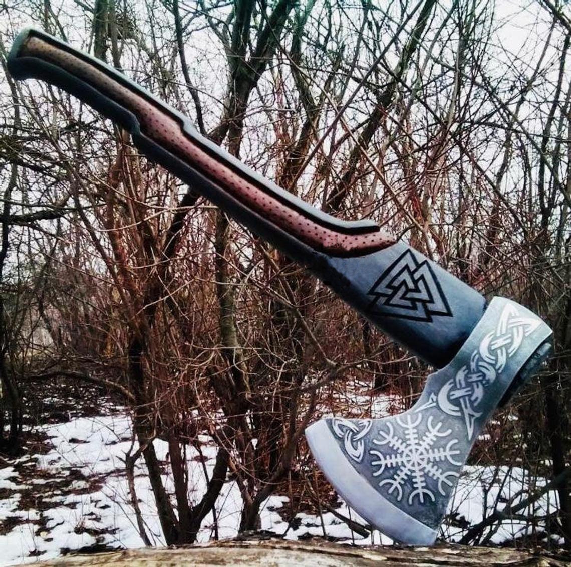 Viking Axe Hand Carbon Steel Viking Axe Bearded Axe Etsy