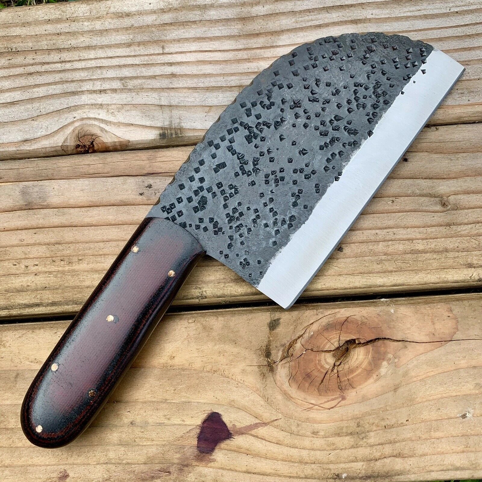 Serbian Cleaver Handmade D2 Steel Serbian Knife with Leather Etsy