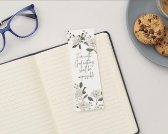 Floral Faith Bookmark, Sublimated Aluminum Metal