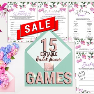 Bridal Shower Games, Minimalist Wedding Shower Games, Printable Bridal Shower Games, Editable Bridal Party Games, Bride or Groom Game