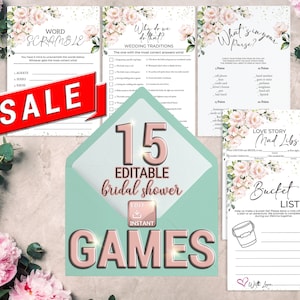 Bridal Shower Games, Minimalist Wedding Shower Games, Printable Bridal Shower Games, Editable Bridal Party Games, Bride or Groom Game Funny