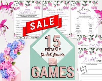 Bridal Shower Games, Minimalist Wedding Shower Games, Printable Bridal Shower Games, Editable Bridal Party Games, Bride or Groom Game