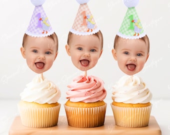 Silly Goose Cupcake Toppers, One Silly Goose Birthday, Goose Baby Shower, Silly Little Goose Birthday Decoration Goose Party, Birthday Face