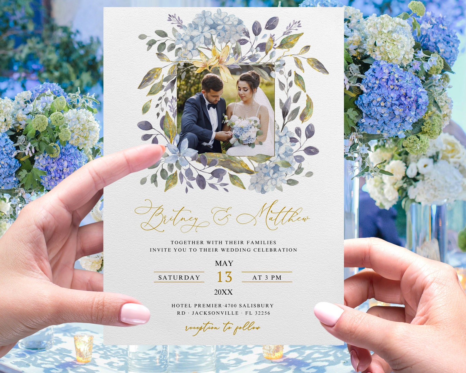 Photo Wedding Invite, Wedding Invitation With Photo Template, Invite ...