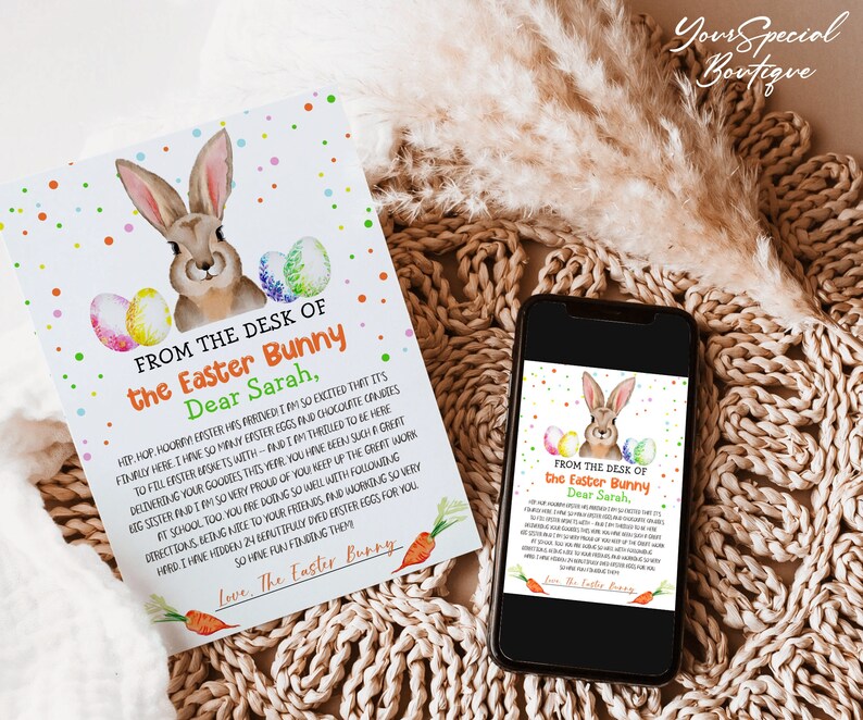 Editable Easter Bunny Letter Return Letter From the Desk of Easter ...