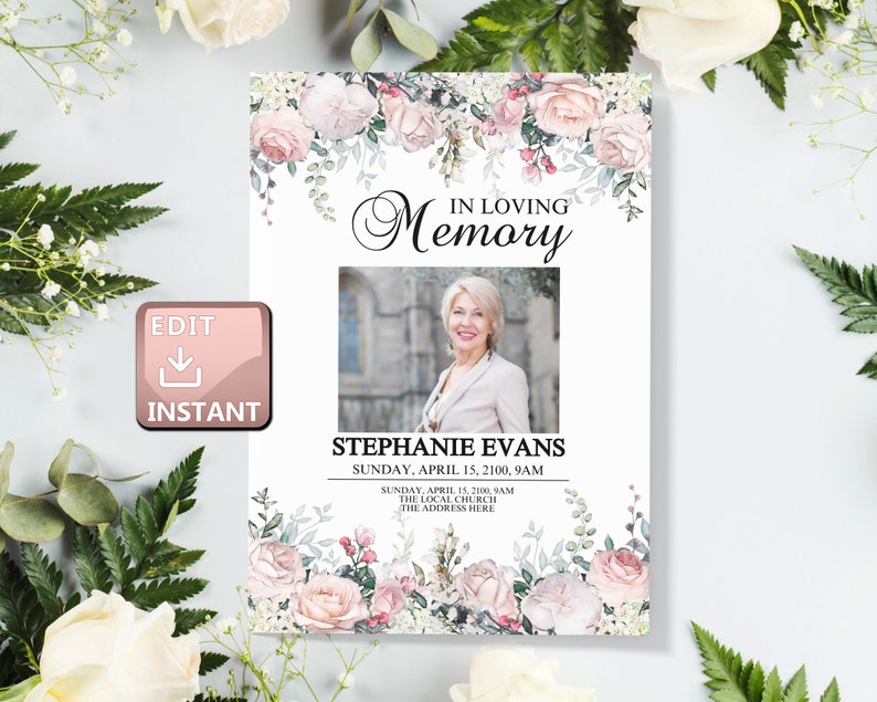 Funeral Announcement Funeral Invitation Funeral Announcement Etsy
