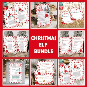 EDITABLE Elf letter bundle, Elf Activity Kit Bundle, Elf arrival letter Goodbye letter Elf certificate, Elf report card, Rules Set Printable