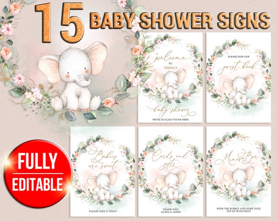 Baby Shower Sign Template Custom Printable Signs Baby Shower | Etsy