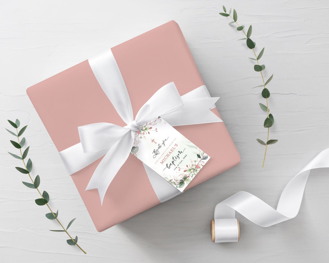 Editable Baptism Favor Tags Template First Holy Communion | Etsy