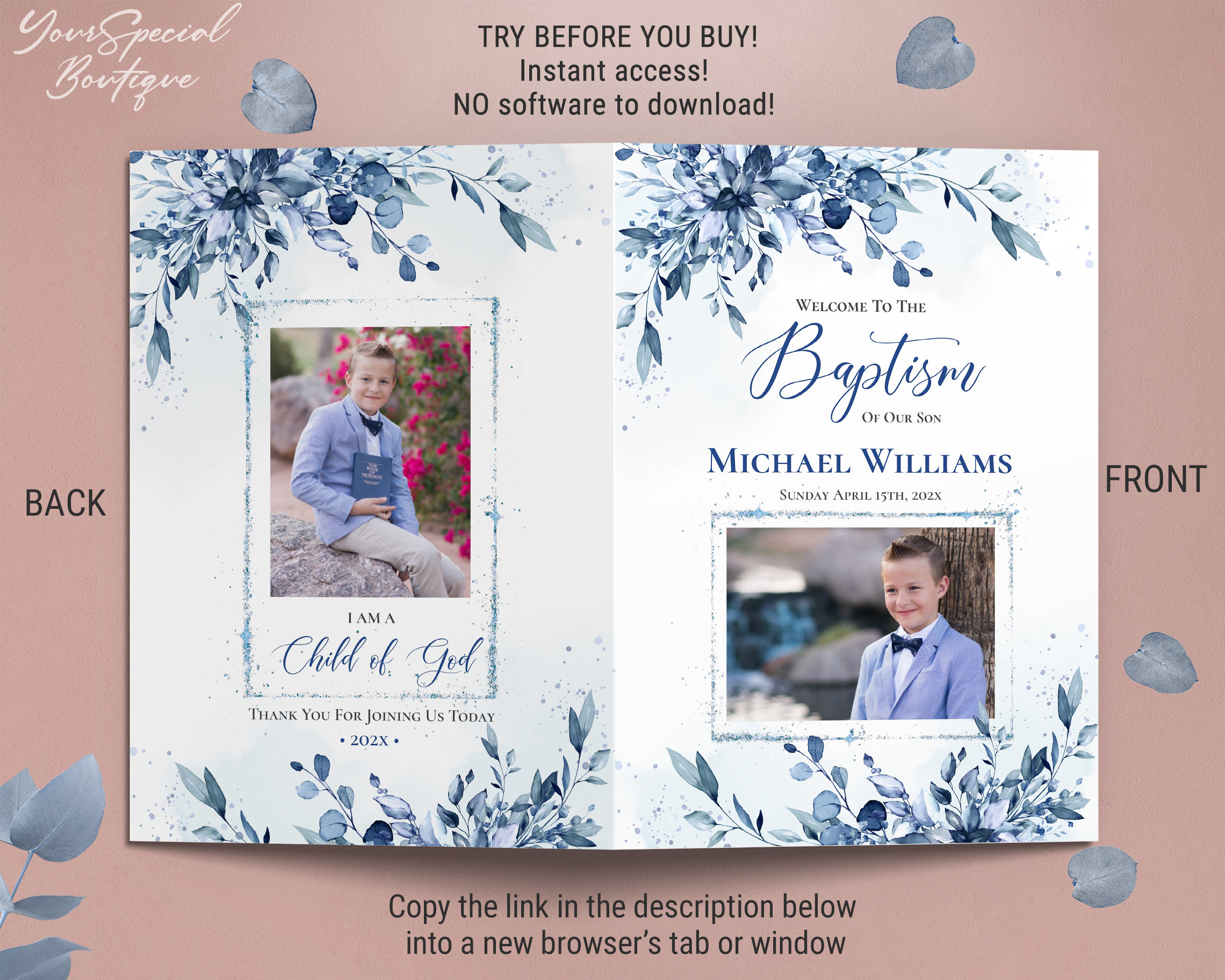 Baptism Program LDS Boy, LDS Baptism Program, Baptism Program Template ...