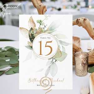 Druckbare Hochzeit Tischnummern druckbare Gold Tischnummern Ereignisse | Festtafel | Empfang Moderne Tischnummern Goldene Luxus Tischkarte 035