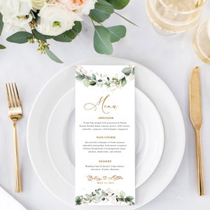 Wedding Menu Gold Template, Menu Wedding Gold, Wedding Menu Lets Eat ...