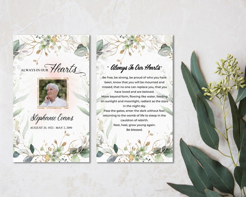 Funeral Prayer Cards Prayer Card For Wallet Memorial Prayer Etsy