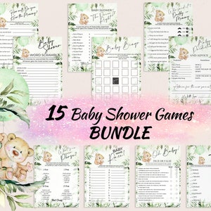 Baby Shower Games Bear Editable, Balloons Boy Baby Shower, Boy Baby Shower Games, Printable Teddy Bear, Instant Download Teddy Bear Themed,