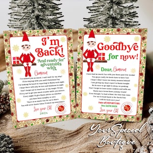 Editable Elf Arrival And Goodbye Letter Set, Christmas Elf Letter Combo, Elf Activities, Elf Welcome Letter, Printable Template Download